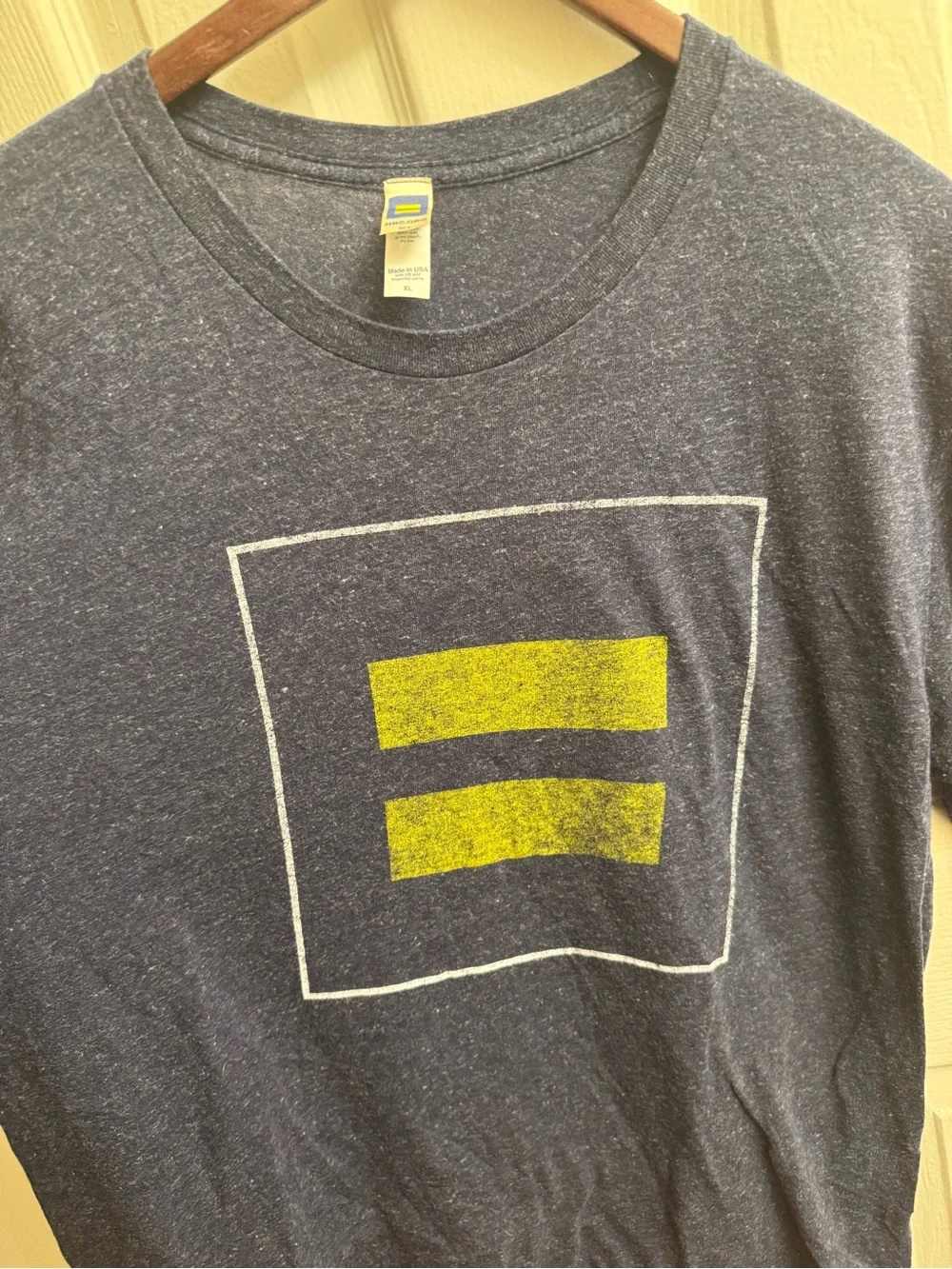 Human Rights Campaign Men’s Heather Navy Logo Short-Sleeve Tee - Picture 1 of 3